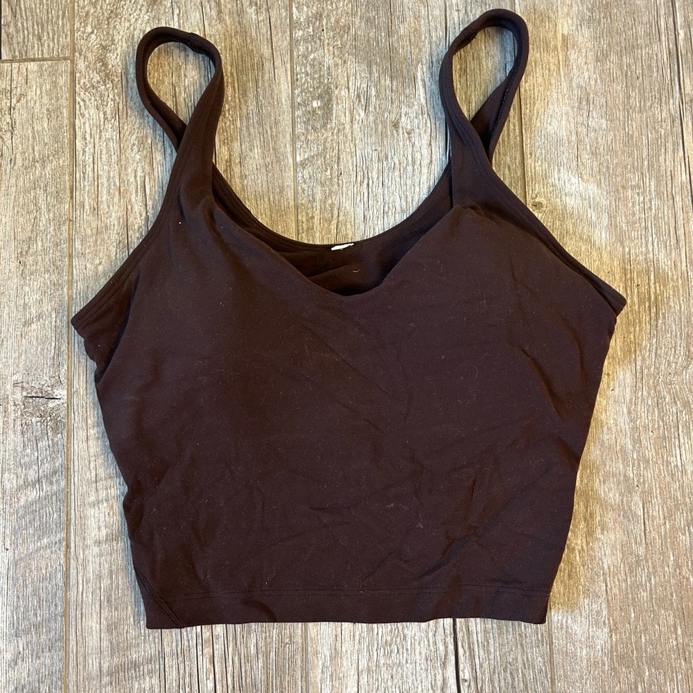 Lululemon align tank top bra with pads sz 6 mocha brown